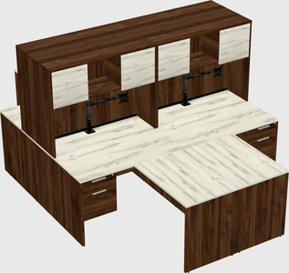 Quad l-shaped office desks
