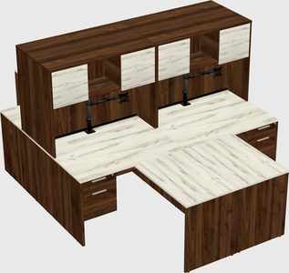 Quad l-shaped office desks