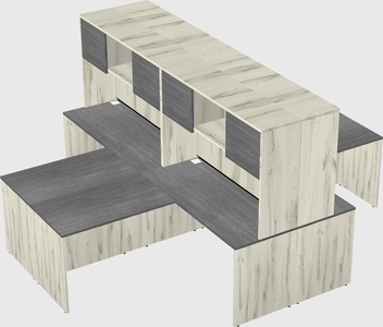 Quad l-shaped office desks