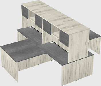 Quad l-shaped office desks