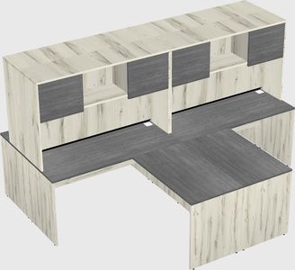 Quad l-shaped office desks