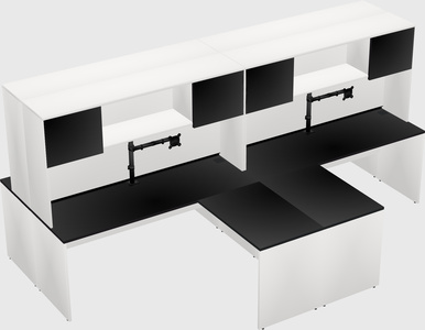 Quad l-shaped office desks