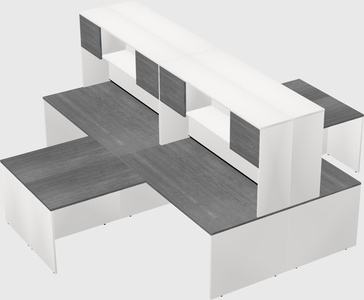 Quad l-shaped office desks