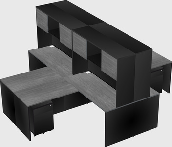 Quad l-shaped office desks