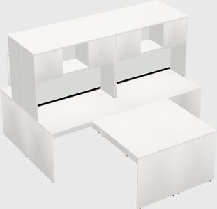 Quad l-shaped office desks