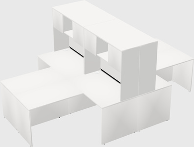 Quad l-shaped office desks