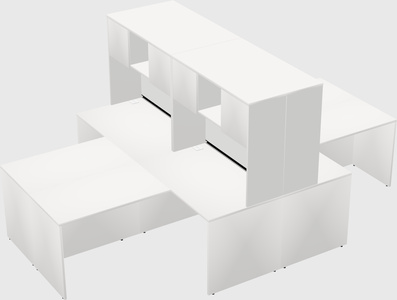 Quad l-shaped office desks