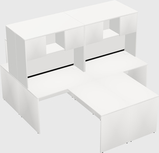 Quad l-shaped office desks