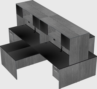 Quad l-shaped office desks