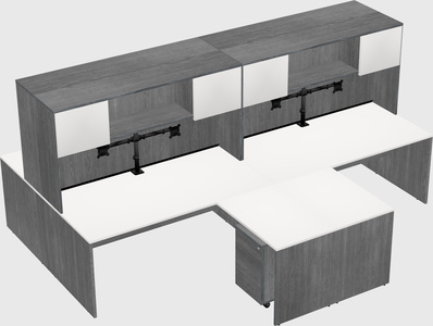 Quad l-shaped office desks