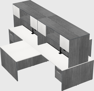 Quad l-shaped office desks