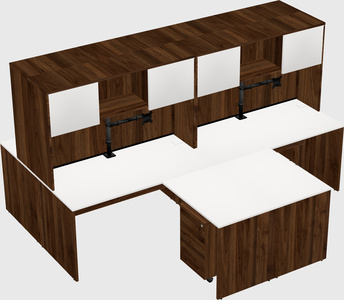 Quad l-shaped office desks