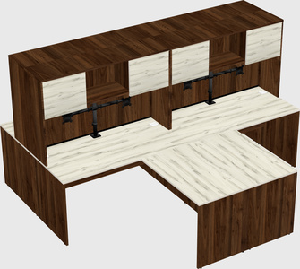 Quad l-shaped office desks