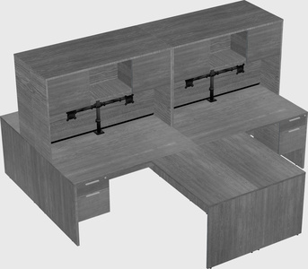 Quad l-shaped office desks