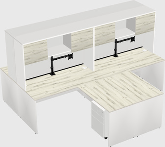 Quad l-shaped office desks