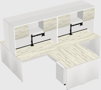 Quad l-shaped office desks