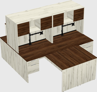Quad l-shaped office desks