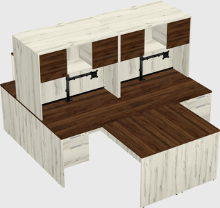 Quad l-shaped office desks