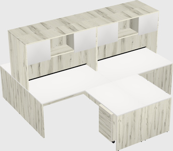 Quad l-shaped office desks