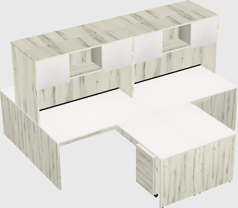Quad l-shaped office desks