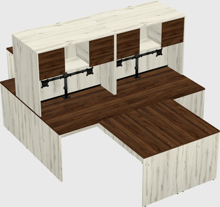 Quad l-shaped office desks