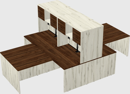 Quad l-shaped office desks