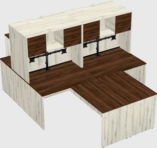 Quad l-shaped office desks