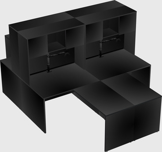 Quad l-shaped office desks