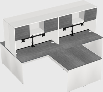 Quad l-shaped office desks