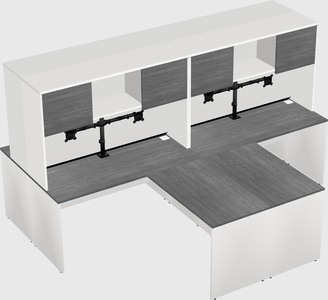 Quad l-shaped office desks