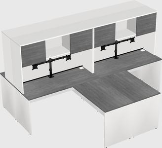 Quad l-shaped office desks