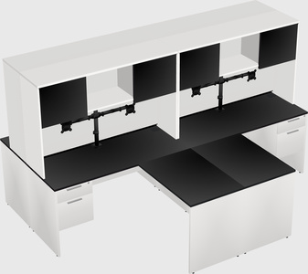 Quad l-shaped office desks