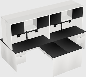 Quad l-shaped office desks