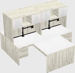 Quad l-shaped office desks