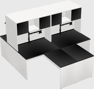 Quad l-shaped office desks