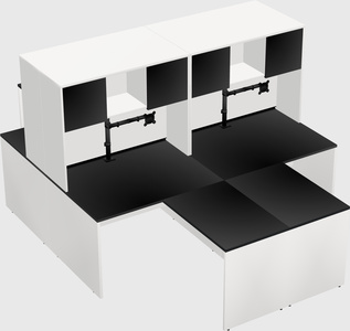 Quad l-shaped office desks