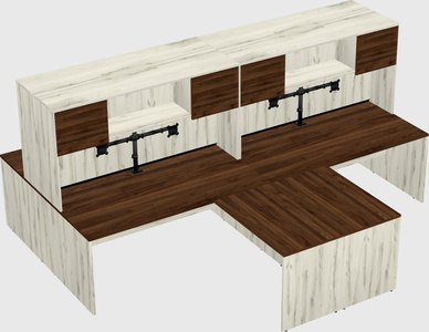 Quad l-shaped office desks