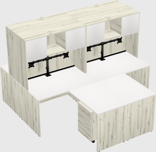 Quad l-shaped office desks