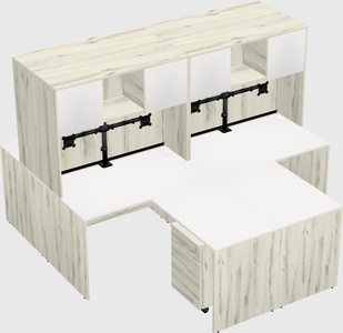 Quad l-shaped office desks
