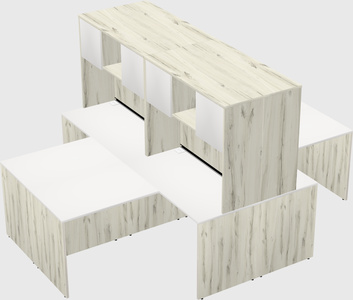 Quad l-shaped office desks
