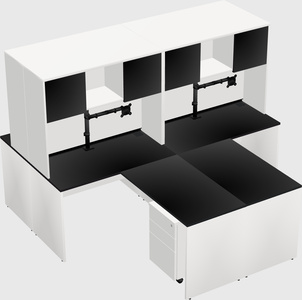 Quad l-shaped office desks