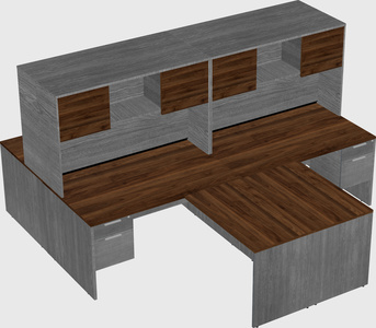 Quad l-shaped office desks