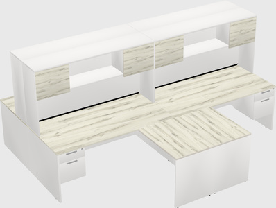 Quad l-shaped office desks