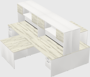 Quad l-shaped office desks