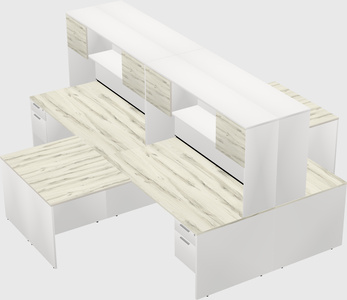 Quad l-shaped office desks
