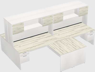 Quad l-shaped office desks