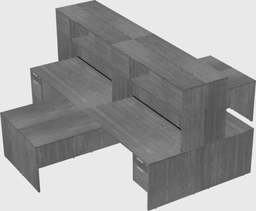 Quad l-shaped office desks
