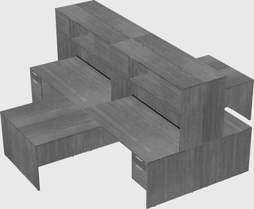 Quad l-shaped office desks