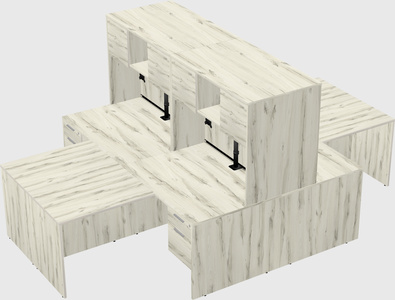 Quad l-shaped office desks