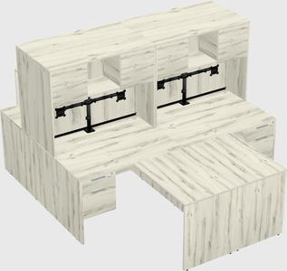 Quad l-shaped office desks
